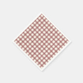 Cranberry Gingham Red Maroon スタンダードカクテルナプキン (角)