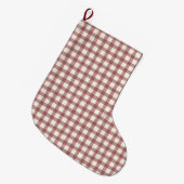 Cranberry Gingham Red Maroon ラージクリスマスストッキング (正面 (吊り時))