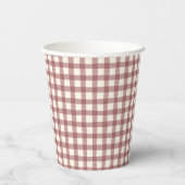 Cranberry Gingham Red Maroon 紙コップ (裏面)