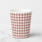 Cranberry Gingham Red Maroon 紙コップ (左)