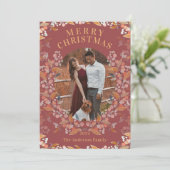 Cranberry Gold Framed Photo Holiday Card シーズンカード (スタンド正面)