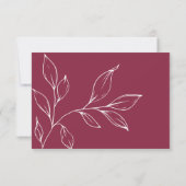Cranberry Hand Drawn Foliage Wedding Response Card 出欠カード (裏面)