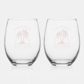 Cranberry Palms Stemless Wine Glasses ステムなしワイングラス (裏面)