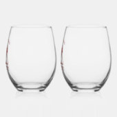 Cranberry Palms Stemless Wine Glasses ステムなしワイングラス (左)