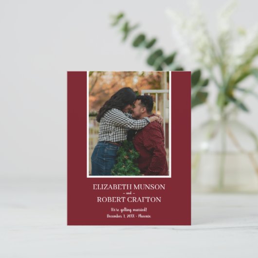 Cranberry Photo Wedding Save The Date (スタンド正面)