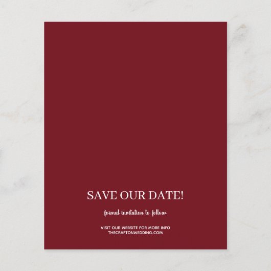 Cranberry Photo Wedding Save The Date (裏面)