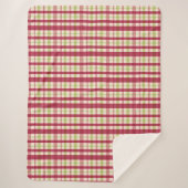 Cranberry Plaid  シェルパブランケット (正面)