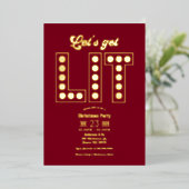 Cranberry Royale Get Lit Retro Christmas Party 箔招待状 (立ち正面)