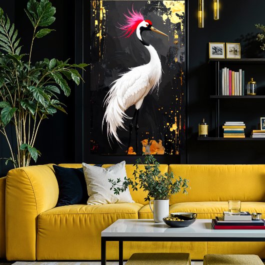 Crane Art  - Contemporary Asian‑Inspired Design フォトプリント