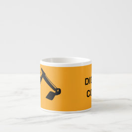 Crane Backhoe, Yellow Black, Worker  エスプレッソカップ