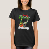 Crane Bird Xmas Decorations Santa Crane Christmas Tシャツ (正面)