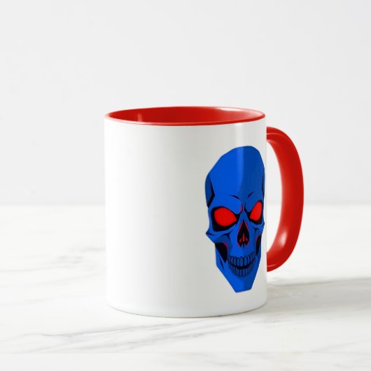 Crâne bleu aux yeux rouges. マグカップ (正面右)