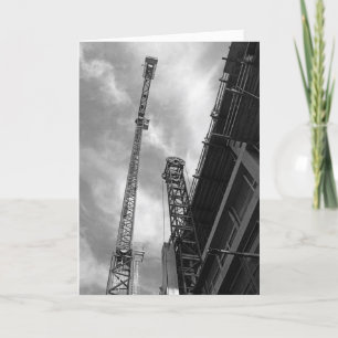Crane & Counterweight Construction Equipment Photo サンキューカード