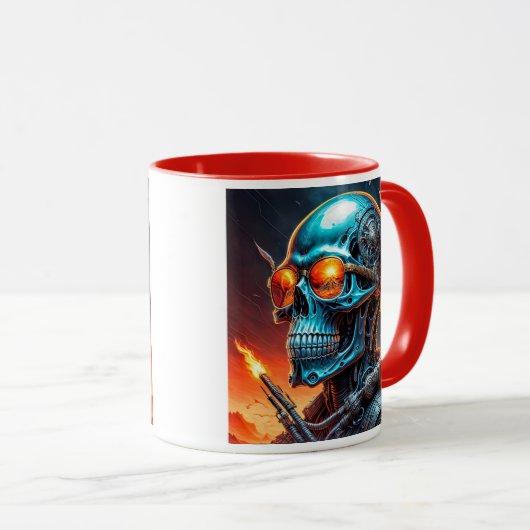 Crâne cybernétique en fusion. マグカップ (正面右)