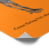 Crane Eating Fish, Mimbres Pottery Design Poster ポスター (角)
