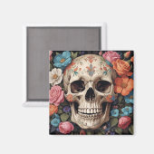 Crâne fleuri マグネット (正面/裏面)
