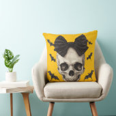 🦇 Crâne Gothique avec Noeud クッション (椅子)