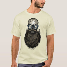 crane_hipster_skull_tete_de_mort_barbu_barbe_moust tシャツ