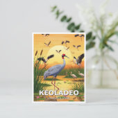 Crane in Keoladeo National Park India Travel ポストカード (スタンド正面)