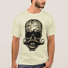 crane_moustache_hipster_tete_de_mort_skull_2901_Q Tシャツ