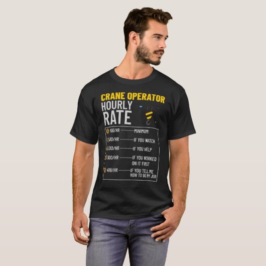 Crane Operator Construction Worker Tower Training Tシャツ (正面フル)