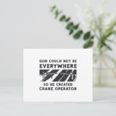 Crane Operator God Could Not Be Driver Worker ポストカード (スタンド正面)