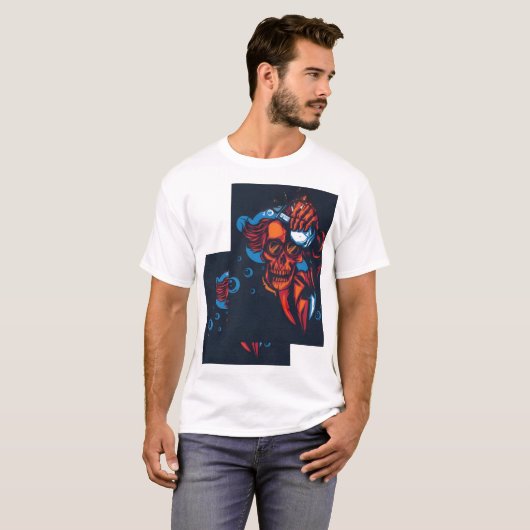 🔥 Crâne rouge artistique – Design de feu 🔥 Tシャツ (正面フル)