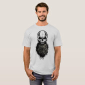 crane tete de mort hipster skull barbu barbe pirat tシャツ (正面フル)