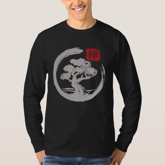 Crane Tree Zen Enso Circle Tシャツ (正面)