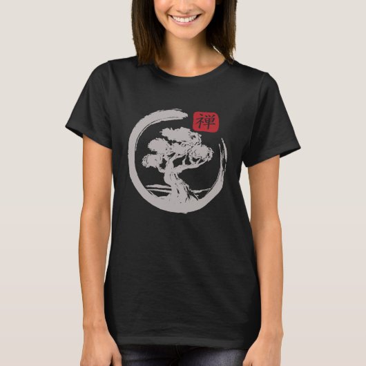 Crane Tree Zen Enso Circle Tシャツ (正面)
