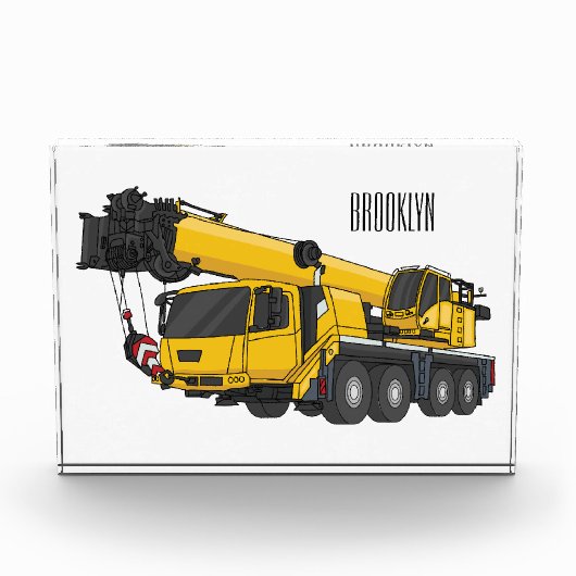 Crane truck cartoon illustration フォトブロック (正面)