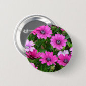 Cranesbillのゼラニウム(ピンクの花)ボタン 缶バッジ (正面&裏面)