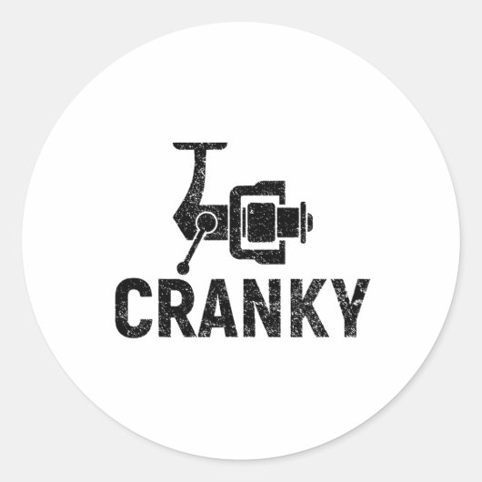 Crankit ルアー - 釣り好きのためのおもしろギフト ラウンドシール (正面)