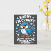 Cranky Bird Terrible 90s Funny Quote Design  カード (黄色い花)