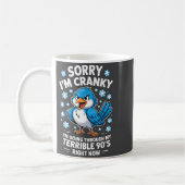 Cranky Bird Terrible 90s Funny Quote Design コーヒーマグカップ (左)