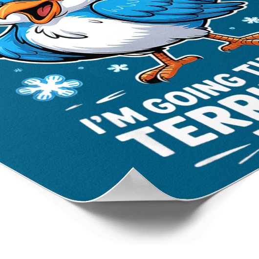 Cranky Bird Terrible 90s Funny Quote Design  ポスター (角)