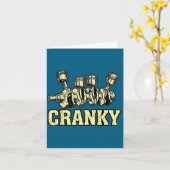 Cranky Car Engine Crankshaft Fathers Day Dad Men H カード (黄色い花)