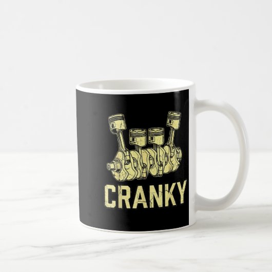 Cranky Car Engine Crankshaft Fathers Day Dad Men H コーヒーマグカップ (右)