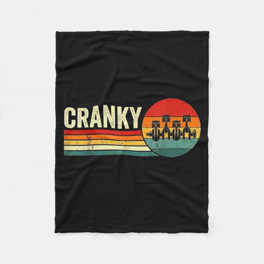 Cranky Car Engine Crankshaft Fathers Day Dad Men H フリースブランケット (正面)