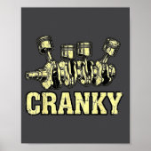 Cranky Car Engine Crankshaft Fathers Day Dad Men H ポスター (正面)
