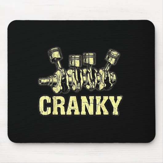 Cranky Car Engine Crankshaft Fathers Day Dad Men H マウスパッド (正面)