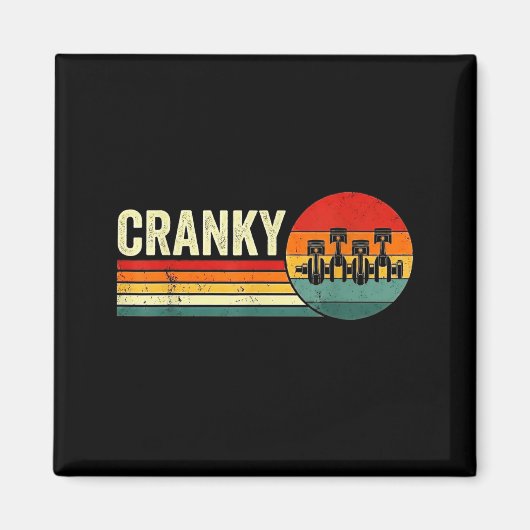 Cranky Car Engine Crankshaft Fathers Day Dad Men H マグネット (正面)