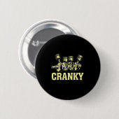 Cranky Car Engine Crankshaft Fathers Day Dad Men H 缶バッジ (正面&裏面)