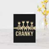  cranky Car Engine Crankshaft lover メカニックおやじ カード (黄色い花)
