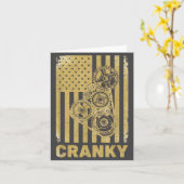 Cranky Car Engine Crankshaft Lover Mechanics Fathe カード (黄色い花)