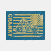 Cranky Car Engine Crankshaft Lover Mechanics Fathe フリースブランケット (正面(横))