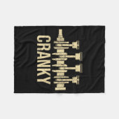 Cranky Car Engine Crankshaft Lover Mechanics Fathe フリースブランケット (正面(横))