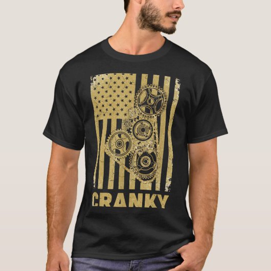 Cranky Car Engine Crankshaft Lover Mechanics Fathe Tシャツ (正面)