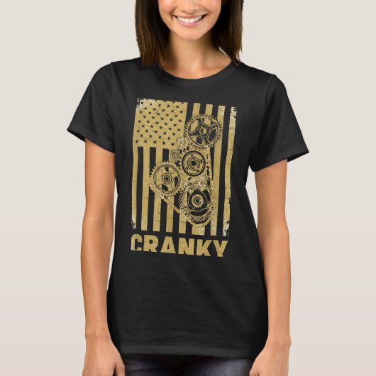 Cranky Car Engine Crankshaft Lover Mechanics Fathe Tシャツ (正面)