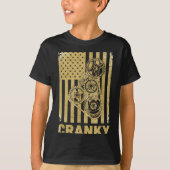 Cranky Car Engine Crankshaft Lover Mechanics Fathe Tシャツ (正面)